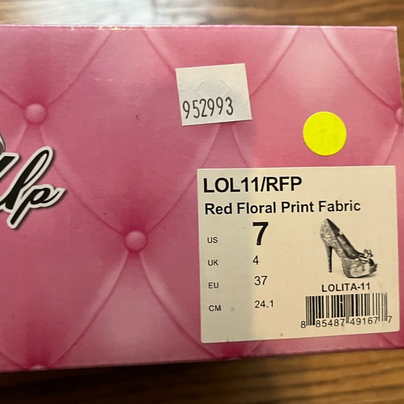 Pinup Couture Red Floral Heels - Picture 5 of 6